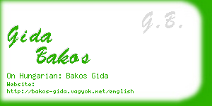 gida bakos business card